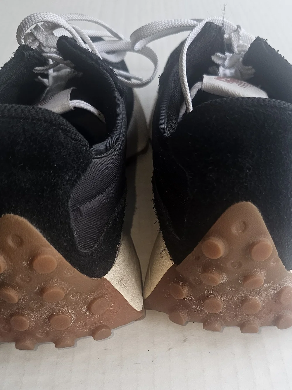 New Balance Black and Cream Retro Runner Sneakers